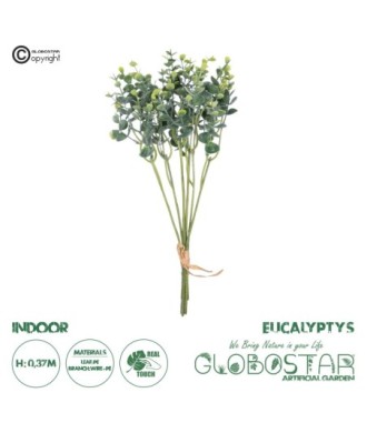 GloboStar® Artificial Garden EUCALYPTYS BRANCH  20775 Τεχνητό Διακοσμητικό Κλαδί Ευκαλύπτου Y37cm